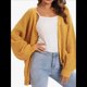 thumbnail image 1 of Suéteres Tipo Cárdigan para Mujer, de Larga, con Botones y Gran Tamaño, de Punto. Amarillo Anaranjado L, 1 of 5