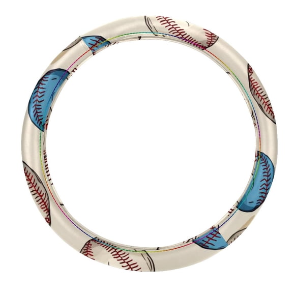 Baseball 14.5 Inch Printing PVC Leather Auto Accessories Car Wheel Cover with Steering Wheel Covers, Car Wheel Covers, and Steering Wheel Cover