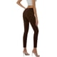 thumbnail image 2 of Pantalones vaqueros elásticos ajustados de tiro medio de color con bolsillo real de 98 % algodón de color para mujer (estándar y grande) Brown-basic16 Short, 2 of 5