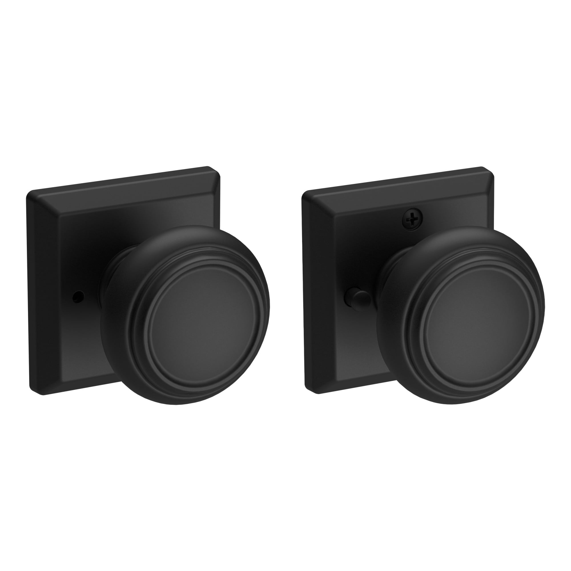 Baldwin Reserve PVTRATSR112 Privacy Traditional Knob and Square Rose with 6AL Latch and Dual Strike Venetian Bronze Finish