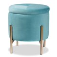 thumbnail image 1 of Otomana de almacenamiento Baxton Studio Malina, tela de terciopelo azul cielo, 1 of 8