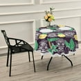 thumbnail image 7 of SKYSONIC Pineapple Leaves Unique Round Tablecloth 60inch Indoor Wrinkle Free, Fruit Summer Circular Lace Table Cover Washable for Kitchen Party BBQ Dining Decor, 7 of 7
