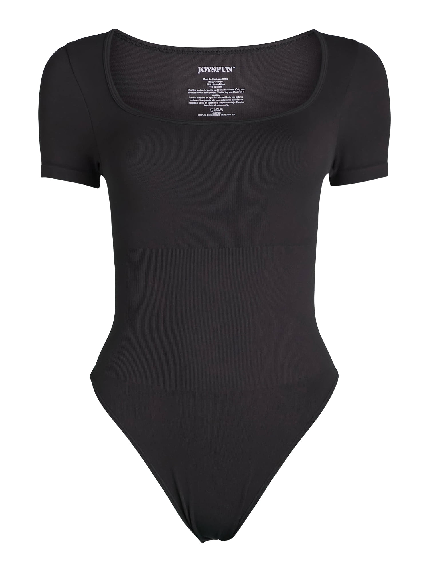 Joyspun Women's Seamless Slimming Bodysuit with Short Sleeves, 2- Pack, Sizes XS-XXXL