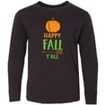 thumbnail image 3 of Inktastic Happy Fall Y'all, Pumpkin, Arrow - Orange Green Long Sleeve Youth T-Shirt, 3 of 5