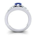 thumbnail image 4 of 2.00 Carat Beautiful Pear Cut Blue Sapphire Gemstone & Natural Diamond Anniversary Ring for Women Solid 14K White Gold Size 4.5 by Diamond-Capitals, 4 of 8