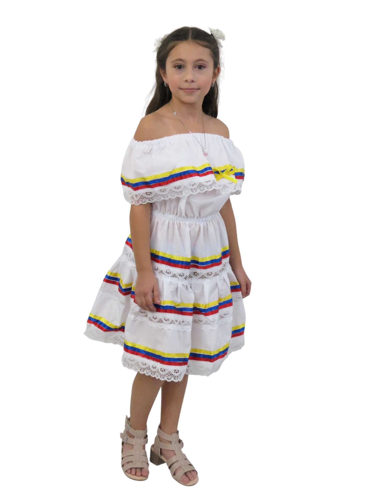 green emerald velvet dress Andrea Floral Mexican Embroidered Dress- Vestido Mexicano Bordado Floral main image 1