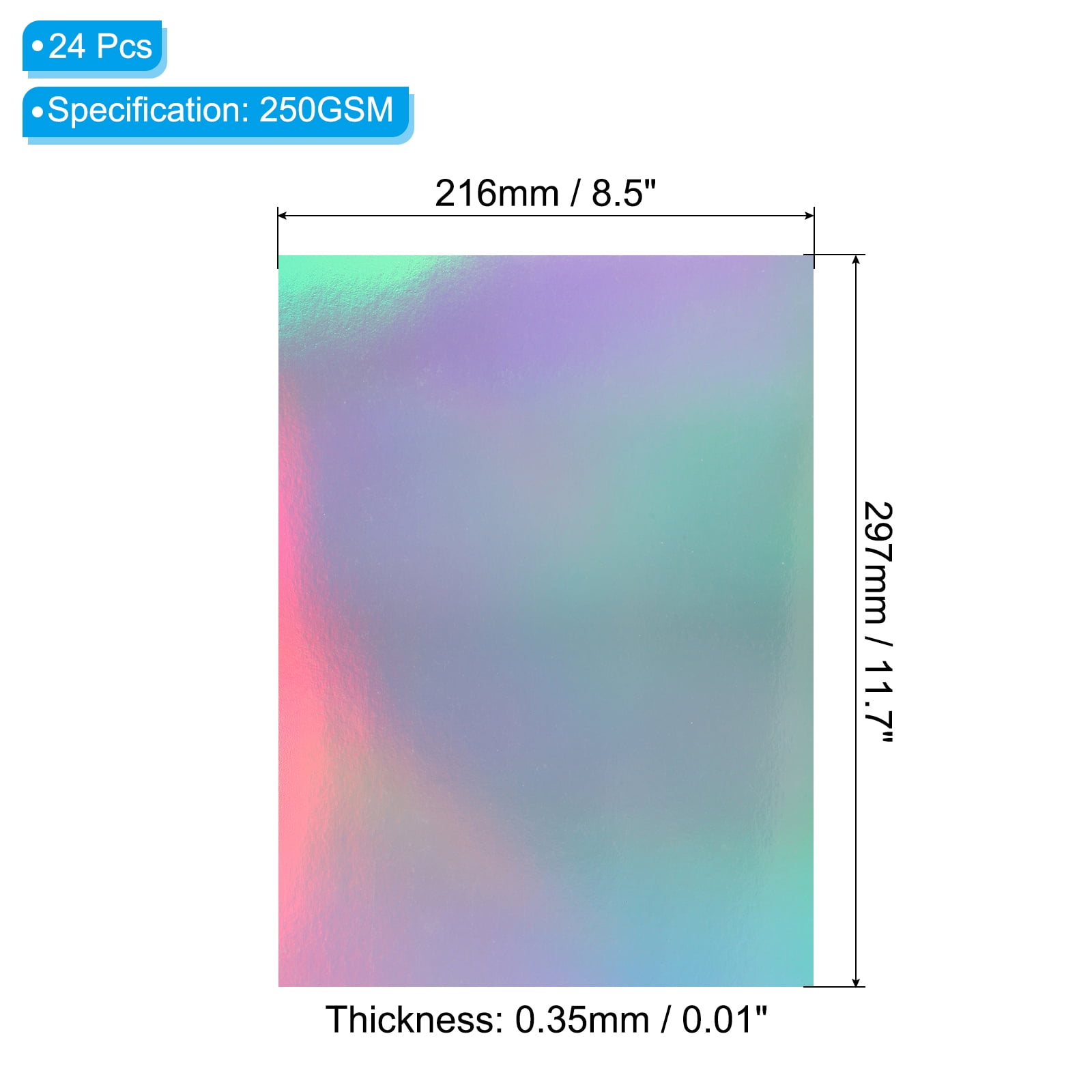 Add Enchantment with Metal Luster PET Holographic Mirror Paper - 10 Sheets,  15 Styles!
