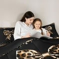 thumbnail image 5 of Homewish Cartoon Leopard Print Bowknot 3 Pieces Queen Comforter Set for Female Men Adults,Animal Cheetah Print Ultra Soft Bedding Sets,Dreamy Princess Bedding Comforter Set Breathable, 5 of 8