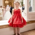 thumbnail image 2 of FYDUU Flower Girl Dress Wedding Guest Dresses Girls Birthday Party Dress Princess Dresses Formal Pageant Gown Elegant Tulle Dress 3-4 Years, 2 of 8