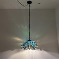 thumbnail image 2 of Tiffany Pendant Lights Plug In Green Blue Stained Glass Dragonfly LED Bulb Included for Dining Room Hotel Restaurant Cafe 16"W*16"D*75"H, 2 of 7