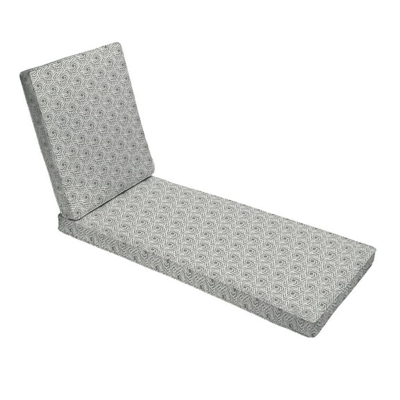 Sorra Home Grey and White Geometric Indoor/Outdoor Hinged Cushion, Corded