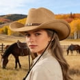 thumbnail image 2 of Chapeau de Cowboy à Thème Occidental pour Usage Extérieur Style Jazz Classique Mode Couvre-Chef Soleil Toutes Saisons Design Différent, 2 of 6