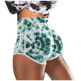thumbnail image 2 of Abcnature Plus Size Shorts, Womens Athletic Shorts, Women Printing High Waist Stretch Strethcy Leggings Yoga Short, Comfy Beach Shorts, Yoga Pants, Cycling Sport Shorts Green S, 2 of 4