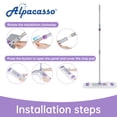 thumbnail image 4 of Dust Mop with 4 Reusable 25"Washable Pads, Extendable Stainless Steel Handle for Dry and Wet Floor Cleaning（Purple）, 4 of 8