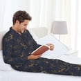 thumbnail image 5 of KLL Tropical Butterfly Sleepwear Mens Flannel Pajamas,Long Cotton Pj Set, 5 of 7