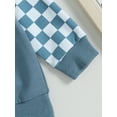 thumbnail image 6 of Hirigin Toddler Baby Boy Girl Fall Outfit Checkered Long Sleeve Crewneck Sweatshirt Elastic Waist Pants 2Pcs Clothes Set, 6 of 8