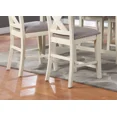 thumbnail image 6 of Bone White Finish Dining High Chairs Set of 4pc Counter Height Chair Wooden Fabric Upholstered Dining Furniture, 6 of 7