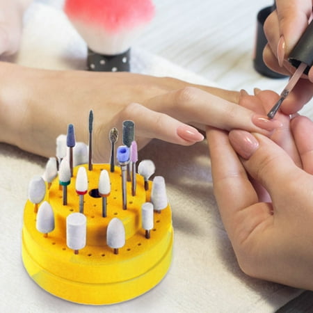

2 pcs Nail Drill Bits Holder Plastic Nail Bit Storage Stand 60 Holes Nail Bit Display Holders