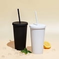 thumbnail image 4 of 2 Pcs 700ml Cups With Lids And Straws Double Wall Compatible With Gifts,white, 4 of 5