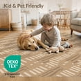 thumbnail image 4 of ODIKA 8'x10' Beige Diagonal Lattice Geometric Pattern Washable Area Rug Contemporary Crosshatch Style with Diamond for King Size Bedroom Under Bed, Master Suite, Non-Shedding, Easy Care, 4 of 7