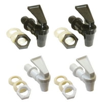 AquaNation BPA Free Replacement Cooler Faucet Water Bottle Jug Reusable Spigot Spout Water Beverage Lever Pour Dispenser Valve Water Crock Water Tap Coffee Urn 2 White 2 Black Made in USA