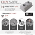 thumbnail image 4 of Stylish Dual Mount 30” Gray Composite Granite Double Bowl Kitchen Sink with 5 accs S-831WL, 4 of 14