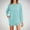Light Blue, variant on COSFO Crew Neck Women Dresses Solid Blue Casual Long Sleeve Mini Dresses Loose with Pockets Sweater Waffle Knit Dresses