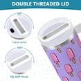 thumbnail image 5 of 40 oz Tumbler With Handle Stainless Steel Insulated Tumbler With Lid for Car Cup Holder Melting Ice Popsicle Pattern, 5 of 9