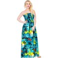 thumbnail image 4 of HAPPY BAY Women's Pencil Tube Top Maxi Evening Dress Strapless Dresses for Women One Size Teal, Palm Tree, 4 of 4