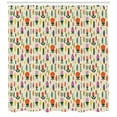 thumbnail image 3 of Spring Shower Curtain, Seasonal Fun Pattern in Pastel Shades with Different Gardening Plants Leaves Herbs, Fabric Bathroom Set with Hooks, 69W X 70L Inches, Multicolor, by Ambesonne, 3 of 3