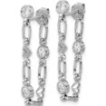 thumbnail image 2 of Sterling Silver Rhodium-Plated Bezel Cz With Heart Post Dangle Earrings (Width 3.2) (Length 30) - Jbsp, 2 of 5