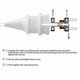 thumbnail image 4 of White IP44 Rated Twist-Resistant Safety Plugs, 250V 16A, Splash-Proof & Durable Design for Long-Term Use, 4 of 5