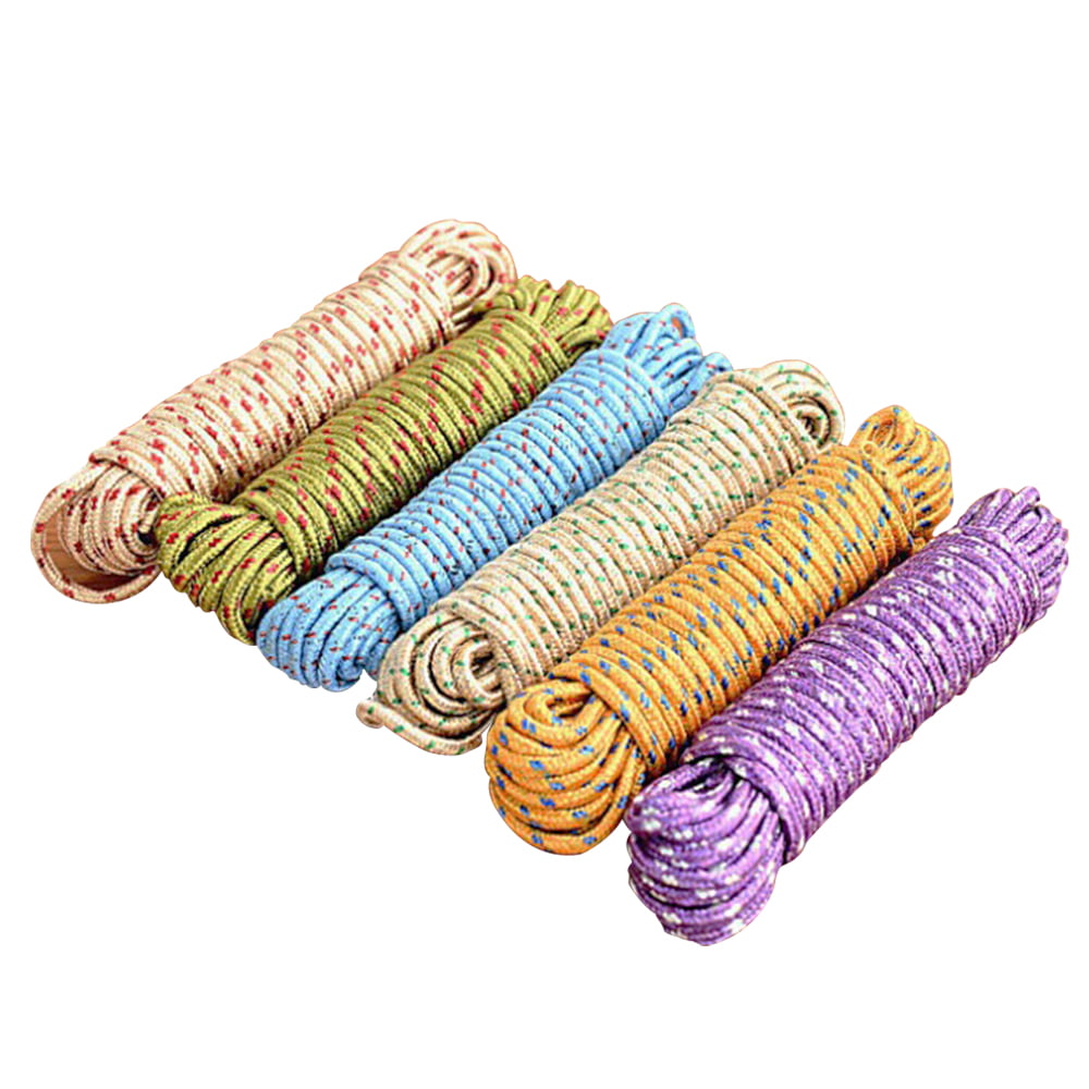 Random Color Galapara Clothes Line Rope 33ft/10m Laundry Clothesline Rope Sturdy Hanging Drying Clothes Line Hanger Rope Cord Portable Windproof Indoor Outdoor Camping Travel 2 Pack 