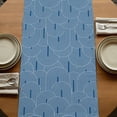 thumbnail image 5 of Table Runners 72 Inches Long Dress Scarves, Navy Blue Ombre Farmhouse Kitchen/Dining Table Runner, Coffee Tablerunners, Farmhouse Stripes Modern Abstract Art 16x72 Inch, 5 of 9
