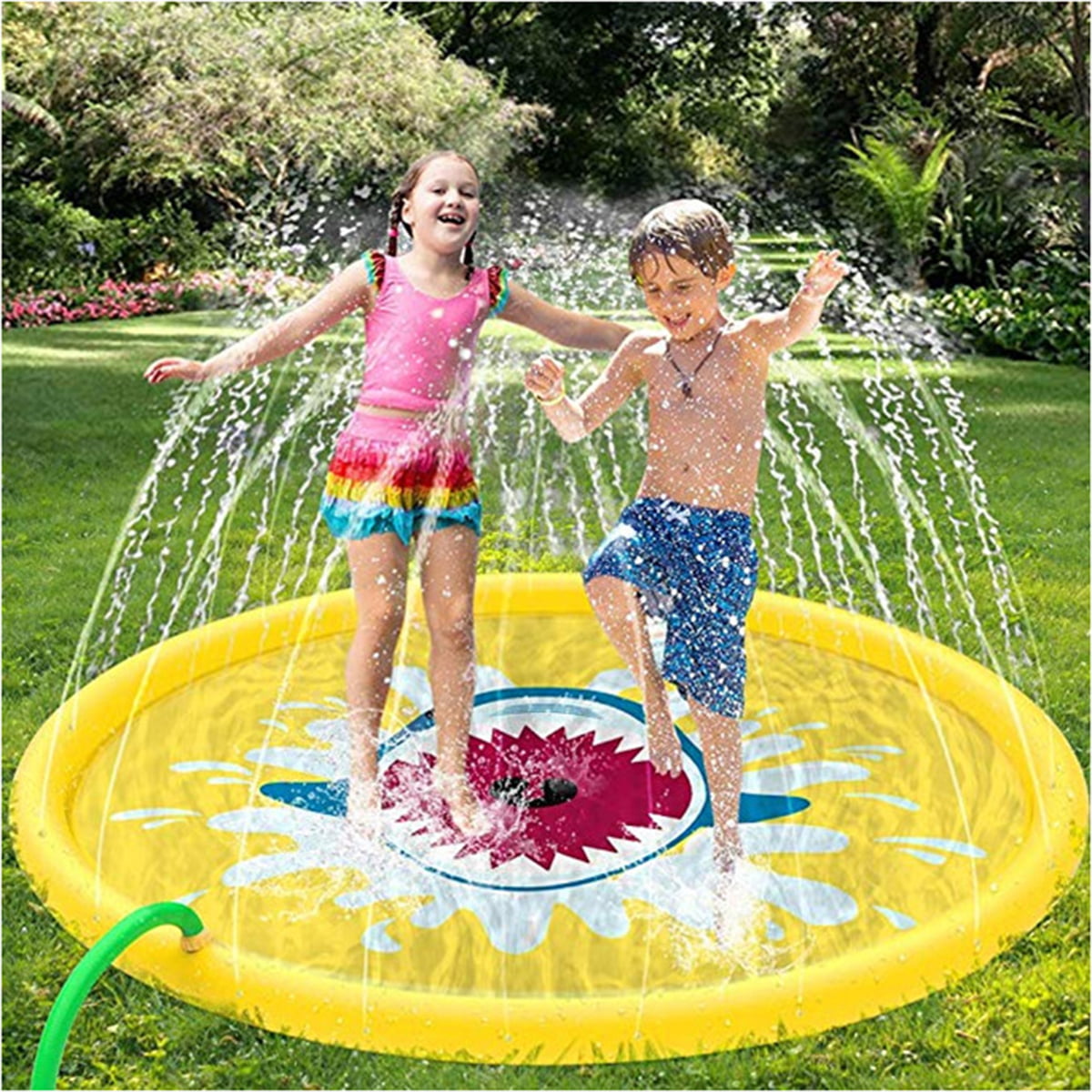 68" Sprinkle Splash Water Play Mat Children Outdoor Inflatable Sprinkler Mat Toy