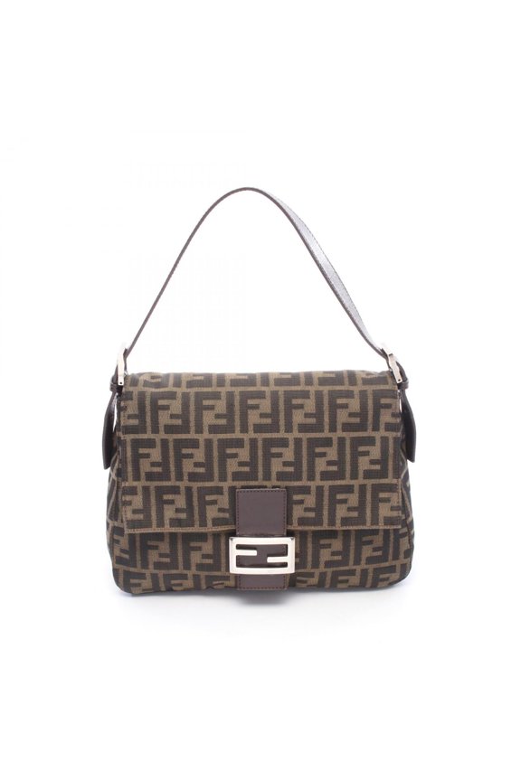 Pre-Owned Fendi Mamma Bucket Zucca Handbag, Canvas and Leather, Women's, Brown