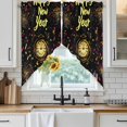 thumbnail image 4 of Happy New Year Kitchen Window Curtains, Swag Curtains Valance for Bedroom Living Room Bathroom, Colorful Abstract Art Rod Pocket Window Treatment Curtain Block Drapes 2 Panels 36"x63", 4 of 9