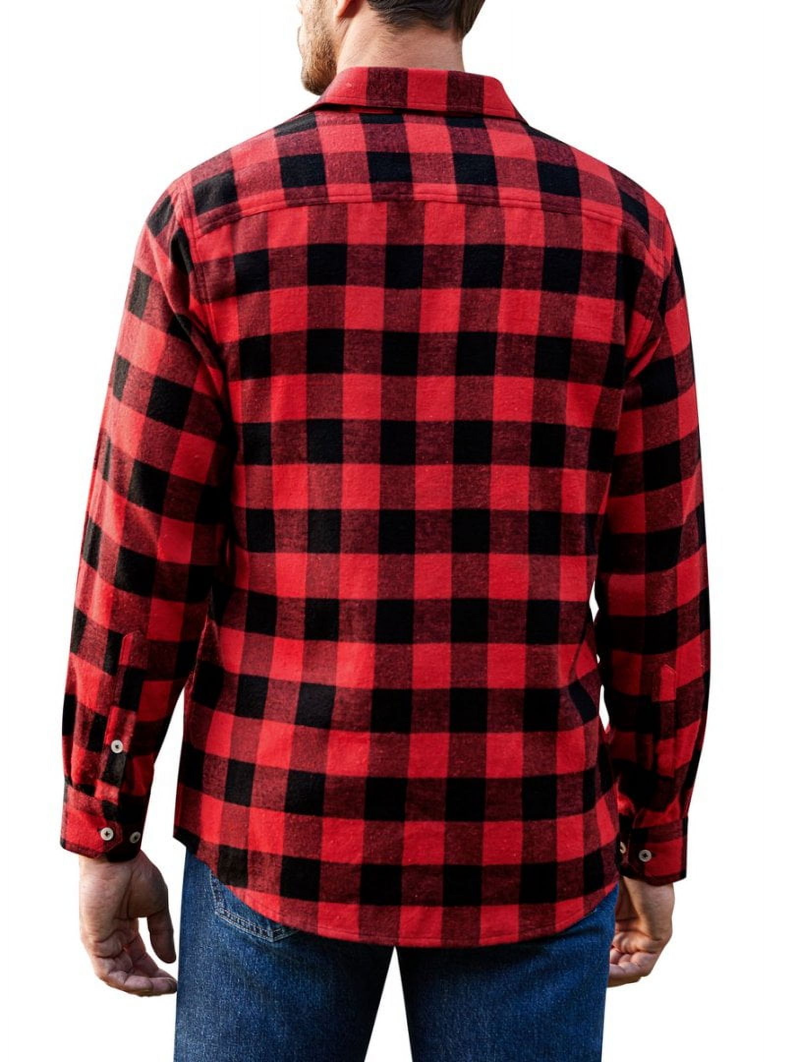 Sogami Men's Red Plaid Flannel Shirt photo 4