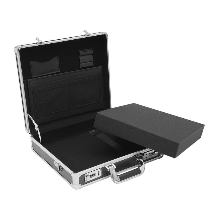 Miumaeov Locking Storage Box, Aluminum Storage Trunk with Combination Lock Large Capacity Briefcase Security Lock Box for Personal Items Cash Laptop