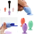 thumbnail image 4 of Cute Standing Tooth Brush Cover Cap Stand, Toothbrush Holder with Suction Cup, Portable Travel Toothbrush Head Cover Protector, Cute Fish Shape Silicone Suction Cup Toothbrush Holder. (3PCS B), 4 of 5
