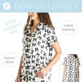 thumbnail image 3 of Hello Mello Satin Lounge Top and Pants, 2-Piece Pajama Set Bow So Lovely, Small/Medium (Women's), 3 of 9