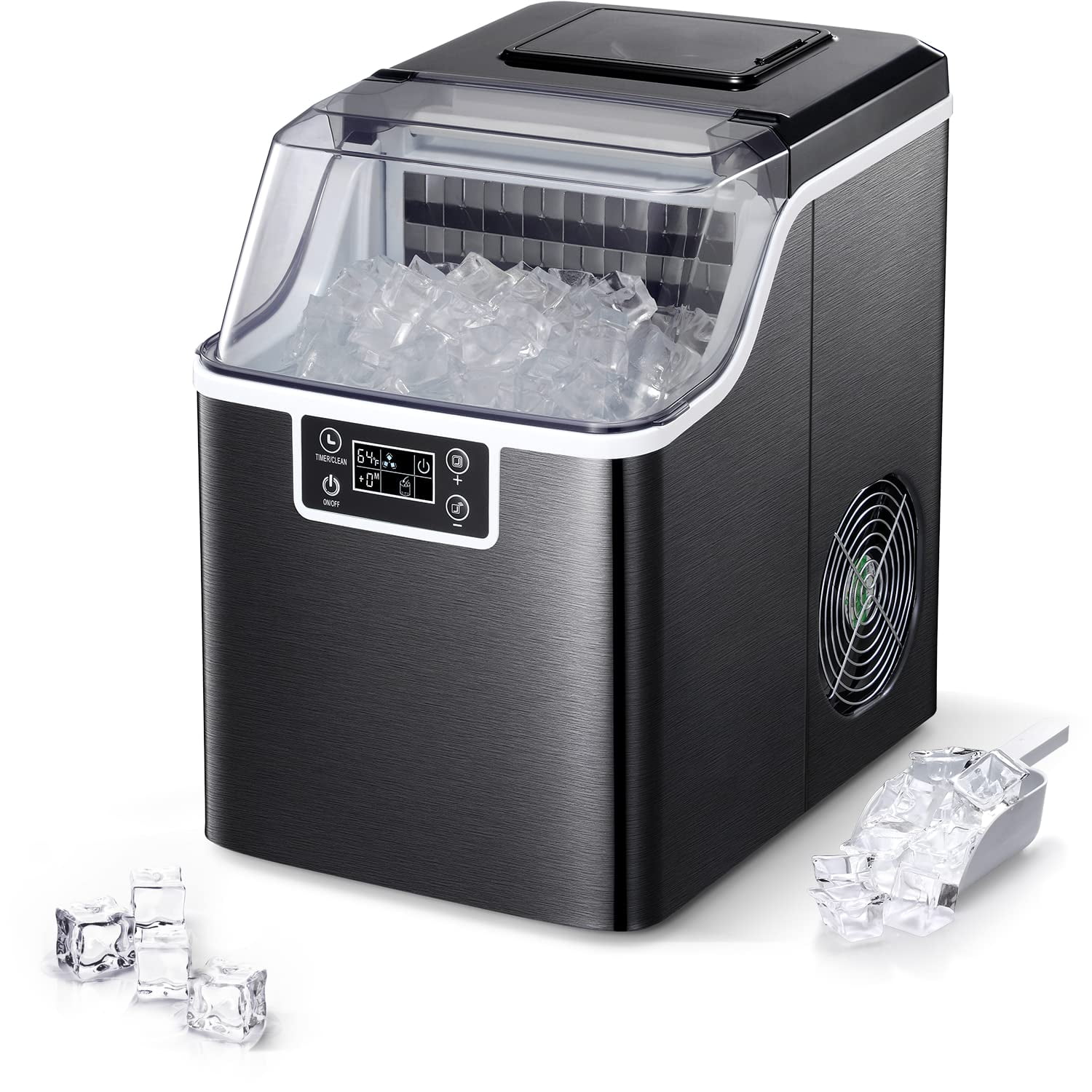 AGLUCKY Countertop Ice Maker Machine, 44Lbs/24H SelfCleaning Ice