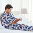 thumbnail image 6 of Salouo Butterflies1 Print Button-Front Long Sleeve Pajama Set for Men, Soft 2Pjs Men's Long Sleeve Sleepwear-Large, 6 of 7