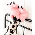 thumbnail image 4 of LazyOne Animal Paw Slippers, Pink Bear, Child and Adult Unisex Furry Slipper, Small, 4 of 7