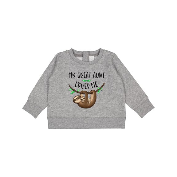 Inktastic My Great Aunt Loves Me Cute Sloth and Baby Baby Sweatshirt