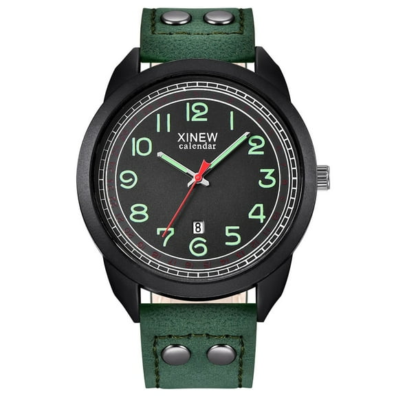 Guodhu Mens Military Analog Quartz Watches Sports Unisex 30M Waterproof Nurse Watches for Men Women Easy to Read Dial Luminous Watch with Leather Strap Gifts for Men