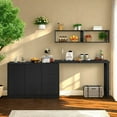thumbnail image 2 of MIDOQIN Innovative Sideboard Buffet Cabinet with Adjustable Pull-Out Top Wood Accent Entryway Console Buffet Table, Coffee Bar Cabinet for Study, Entryway, Living Room, 2 of 15