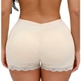 thumbnail image 5 of Defitshape Women's Plus Size Padded Hip Enhancer Seamless Lace Removable Hip Dip Shapewear Shorts Soft Thigh Butt Lifter Nude 14, 5 of 5