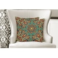thumbnail image 4 of Ambesonne Mandala Throw Pillow Cover 2 Pack, Oriental, 20", Teal Indigo Ruby, 4 of 6