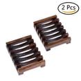 thumbnail image 1 of Jabonera de madera brillar para baño 2 piezas 4,5 x 3,1 x 0,8 pulgadas, 1 of 5